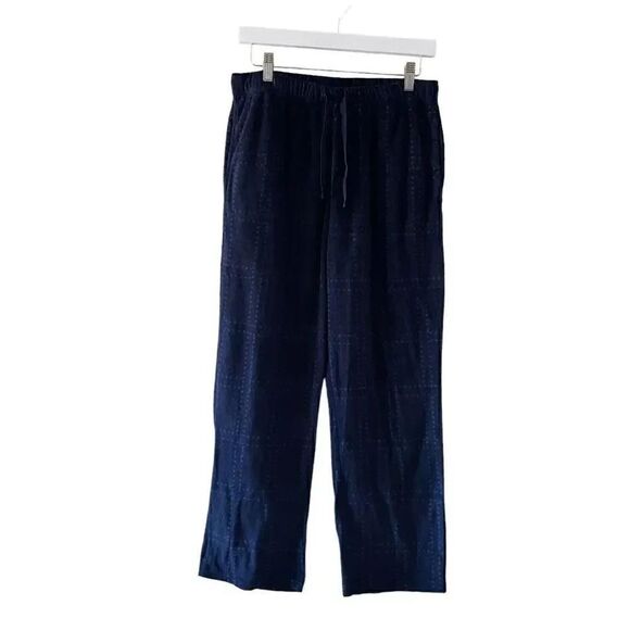 Kenneth Cole Flannel Comfy Navy High Rise Men’s Pajama Bottoms SZ S # 1360 - Picture 1 of 14